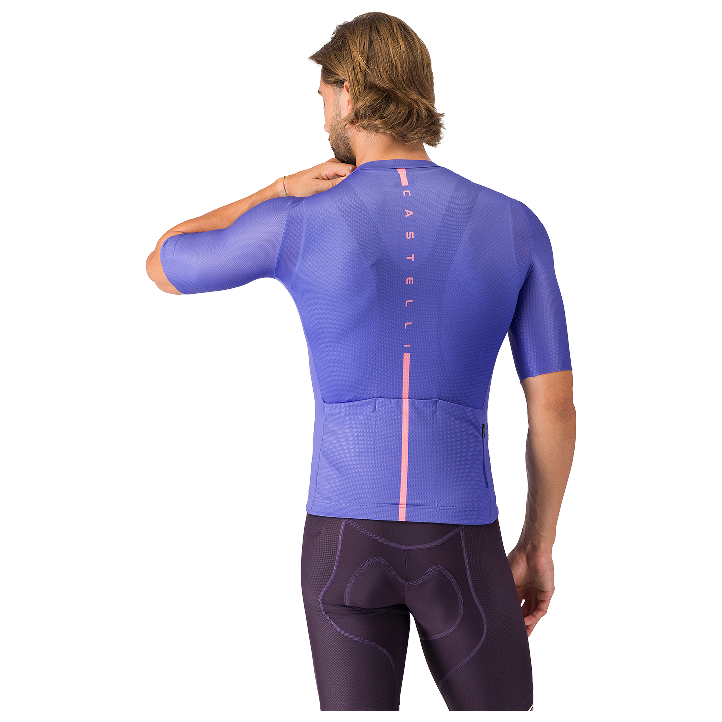 Castelli fietsshirt met korte mouwen Drittone Logo purper, foto 2