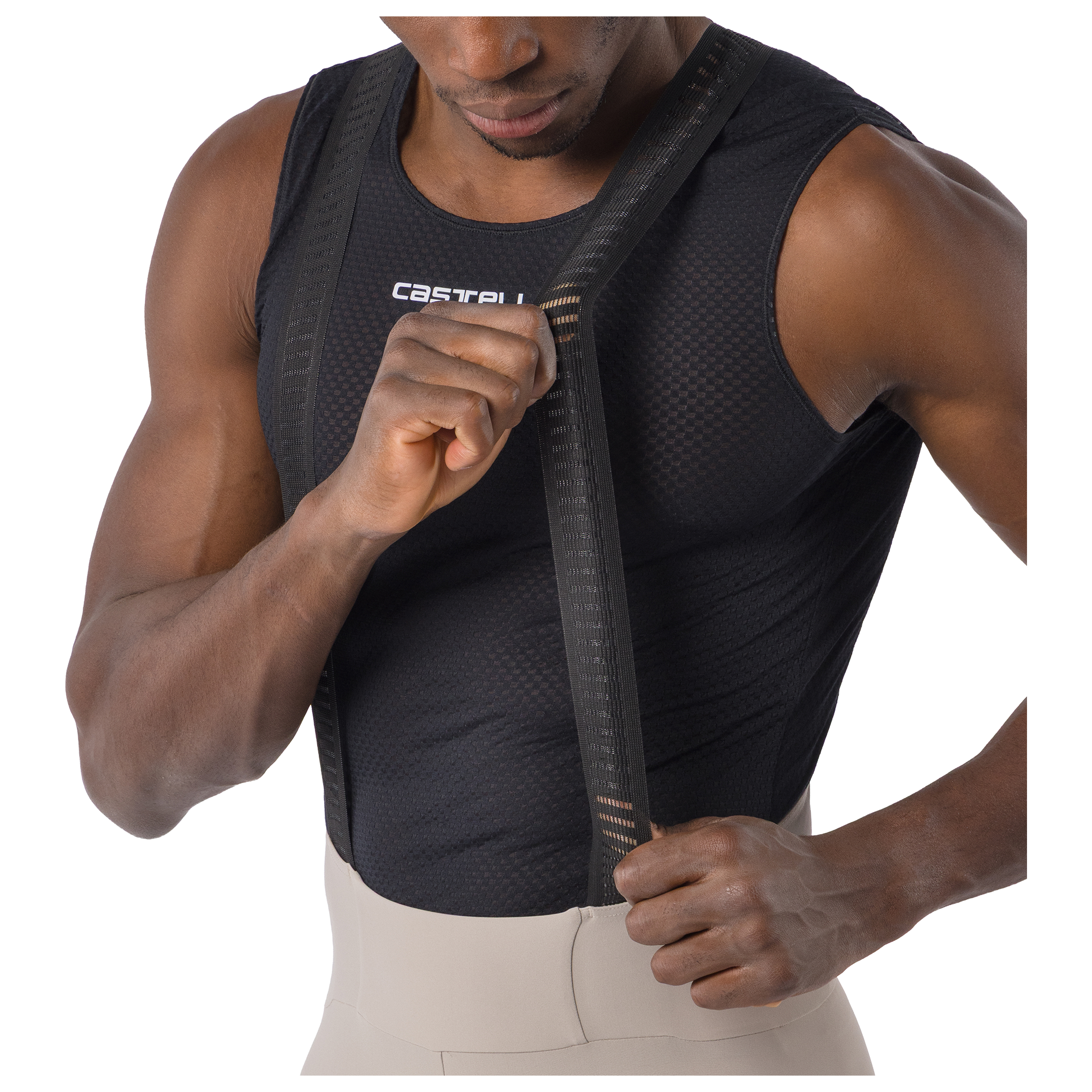 Castelli Cuissard long à bretelles  Espresso TRNSTN beige