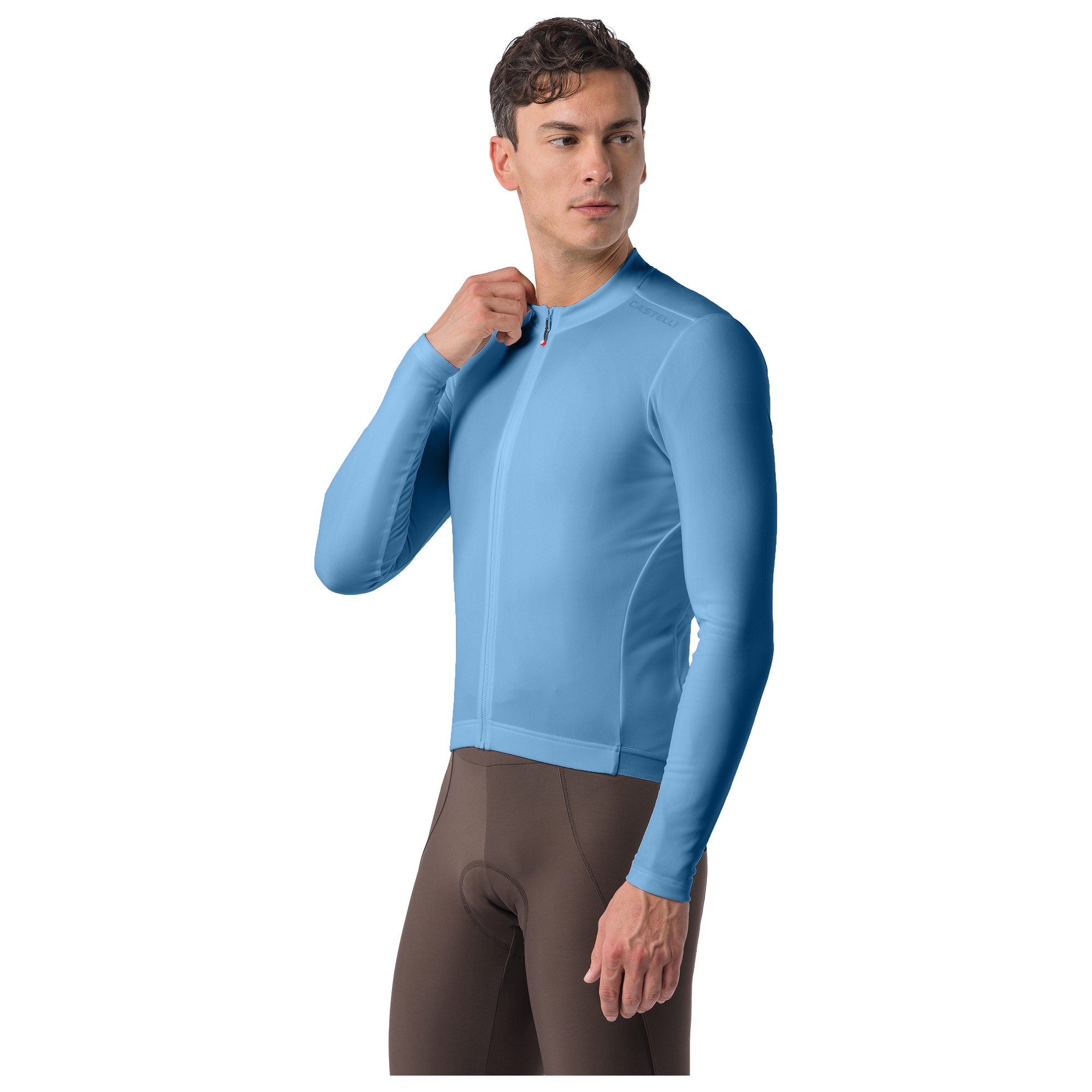 Castelli Langarmtrikot Espresso Thermal 2 hellblau