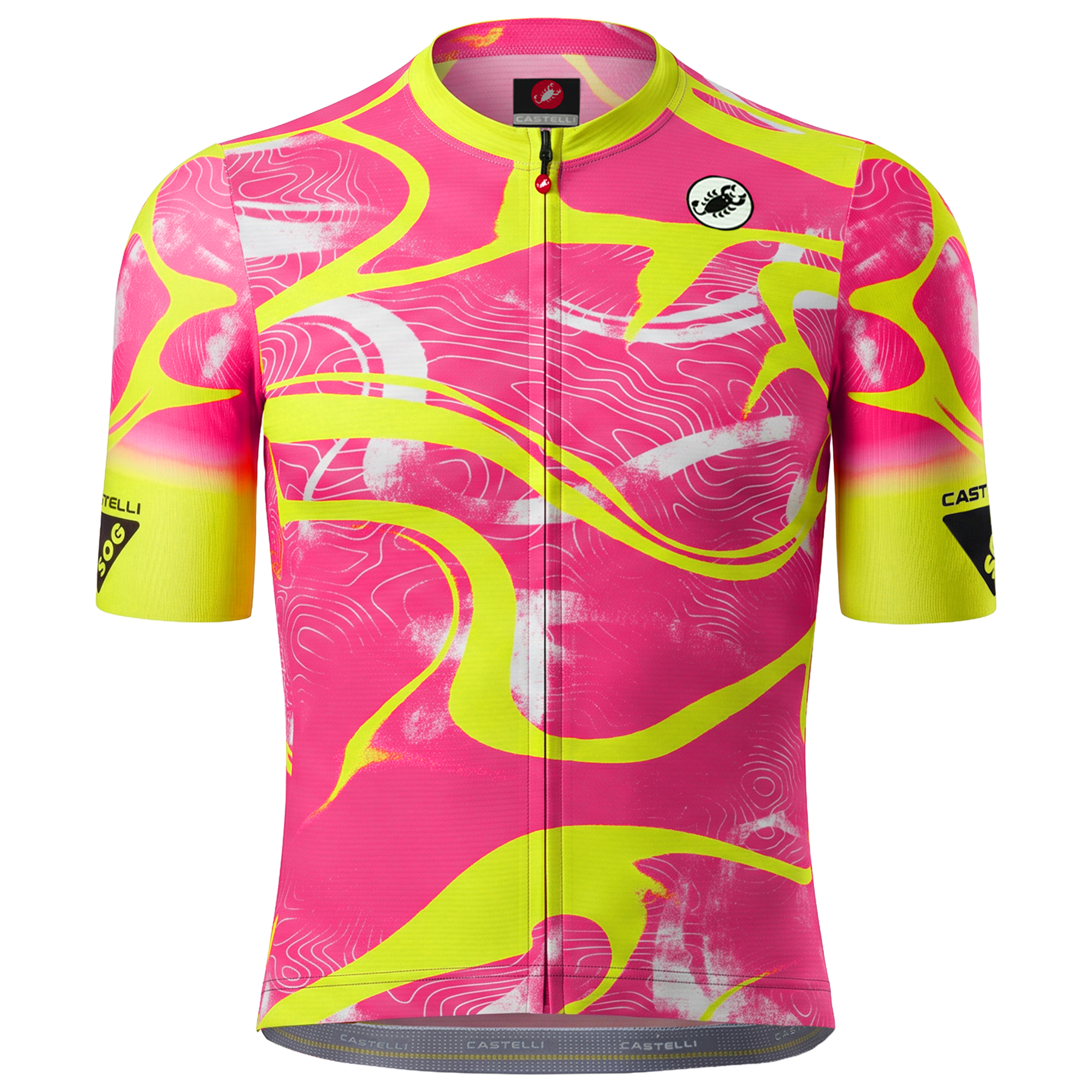 Castelli Short Sleeve Jersey Espresso 2 Spirit of Gravel pink/neon yellow