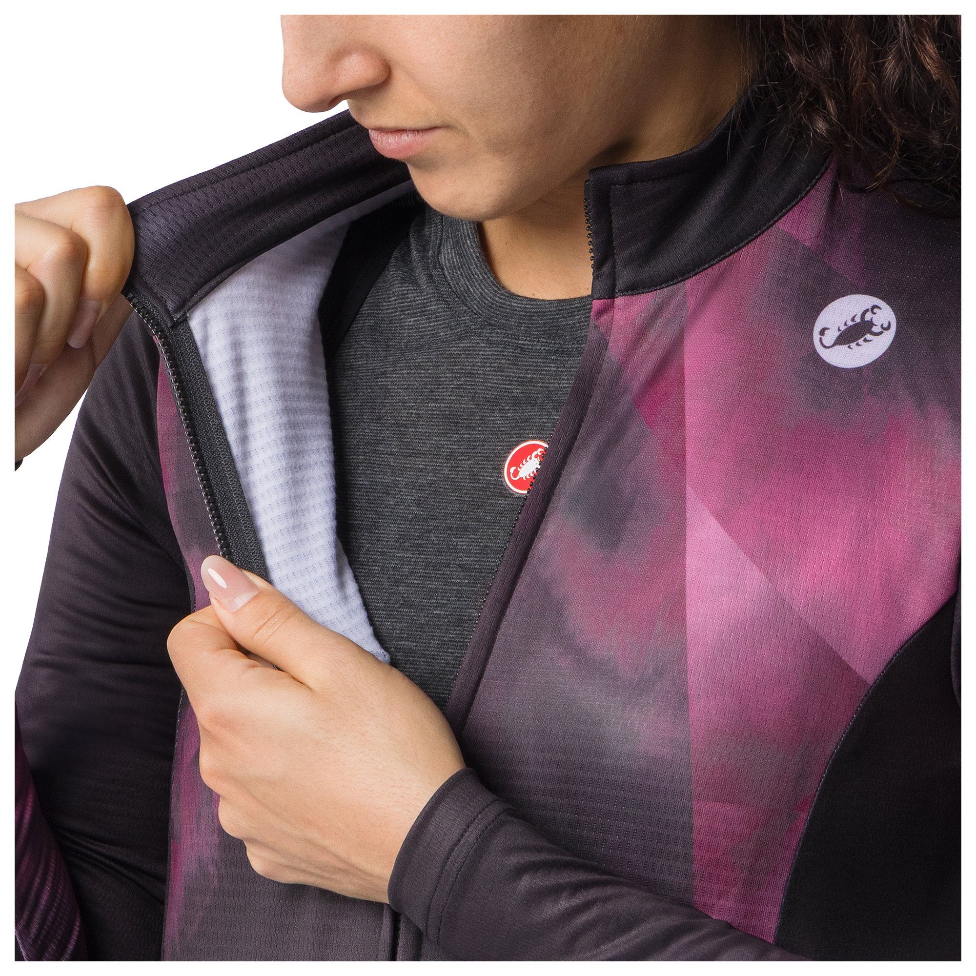 Castelli Damen Langarmtrikot Prismatic Thermal bordeaux/lila