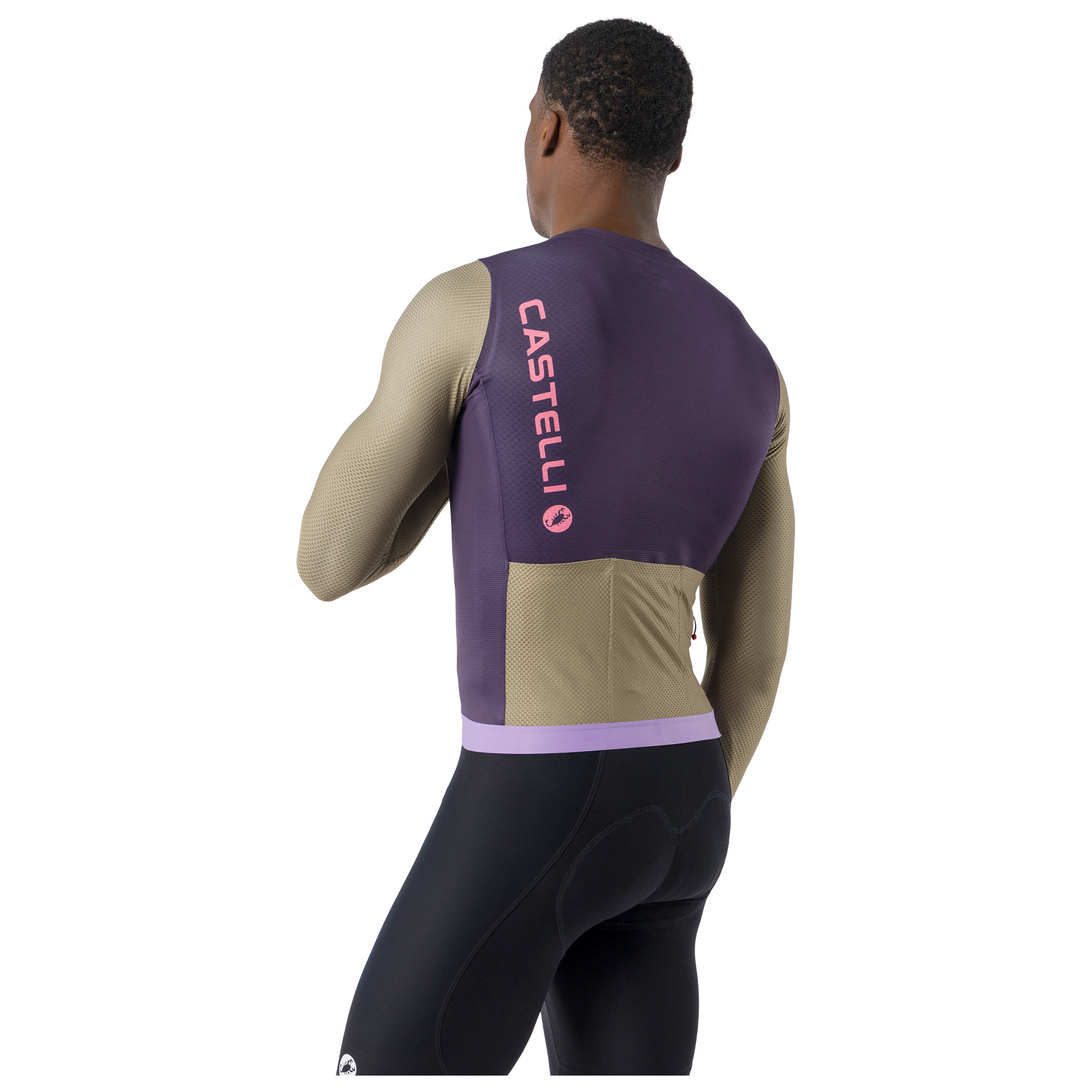 Castelli Langarmtrikot Corretto lila/beige