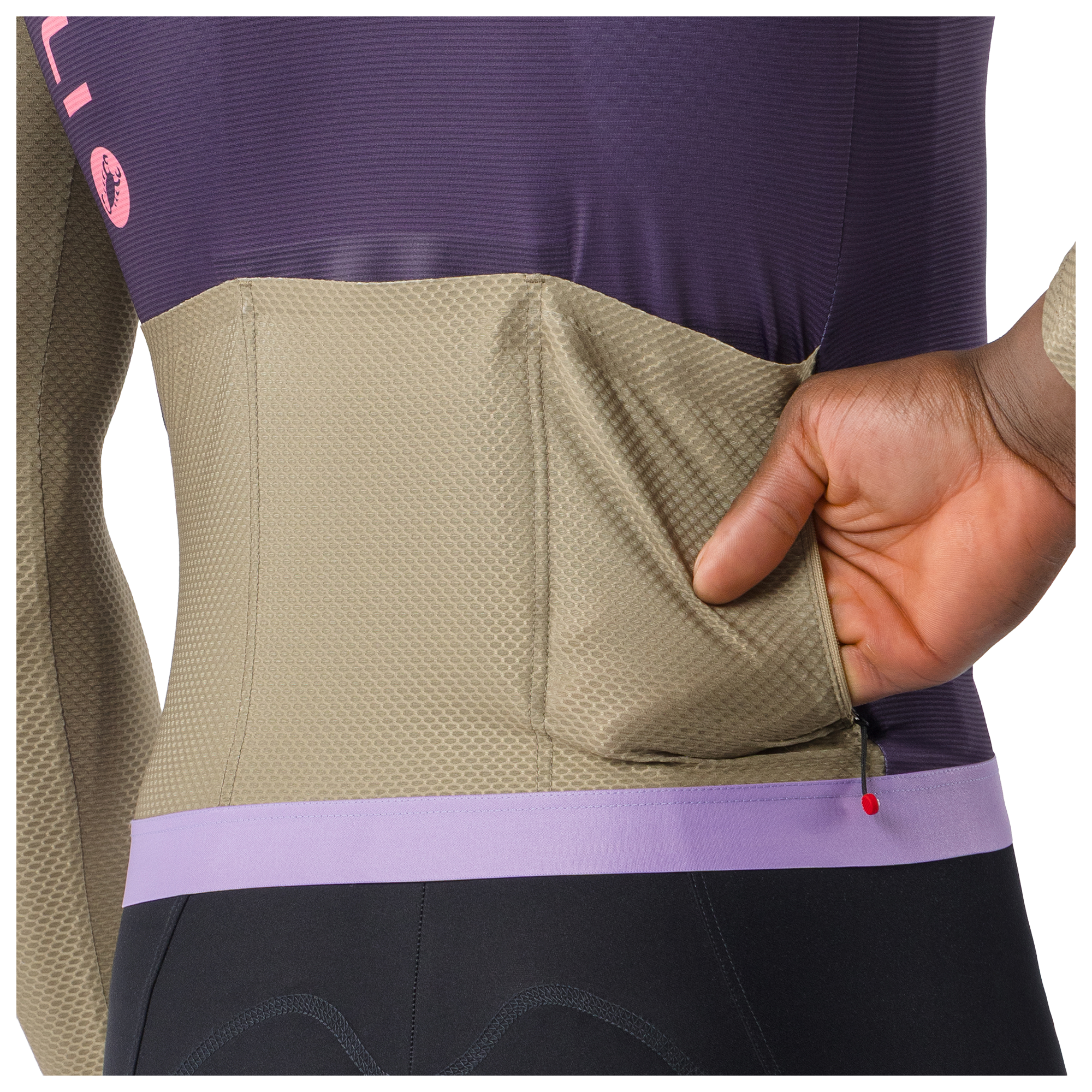 Castelli Langarmtrikot Corretto lila/beige