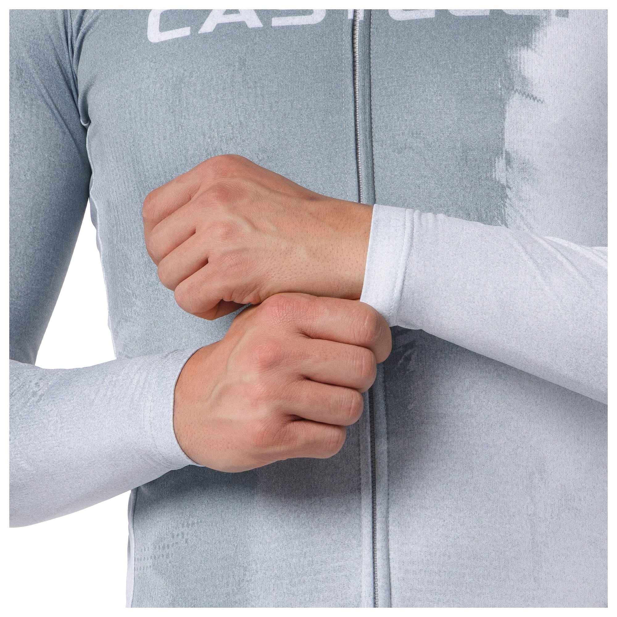 Castelli Langarmtrikot Nebula Thermal silber/grau