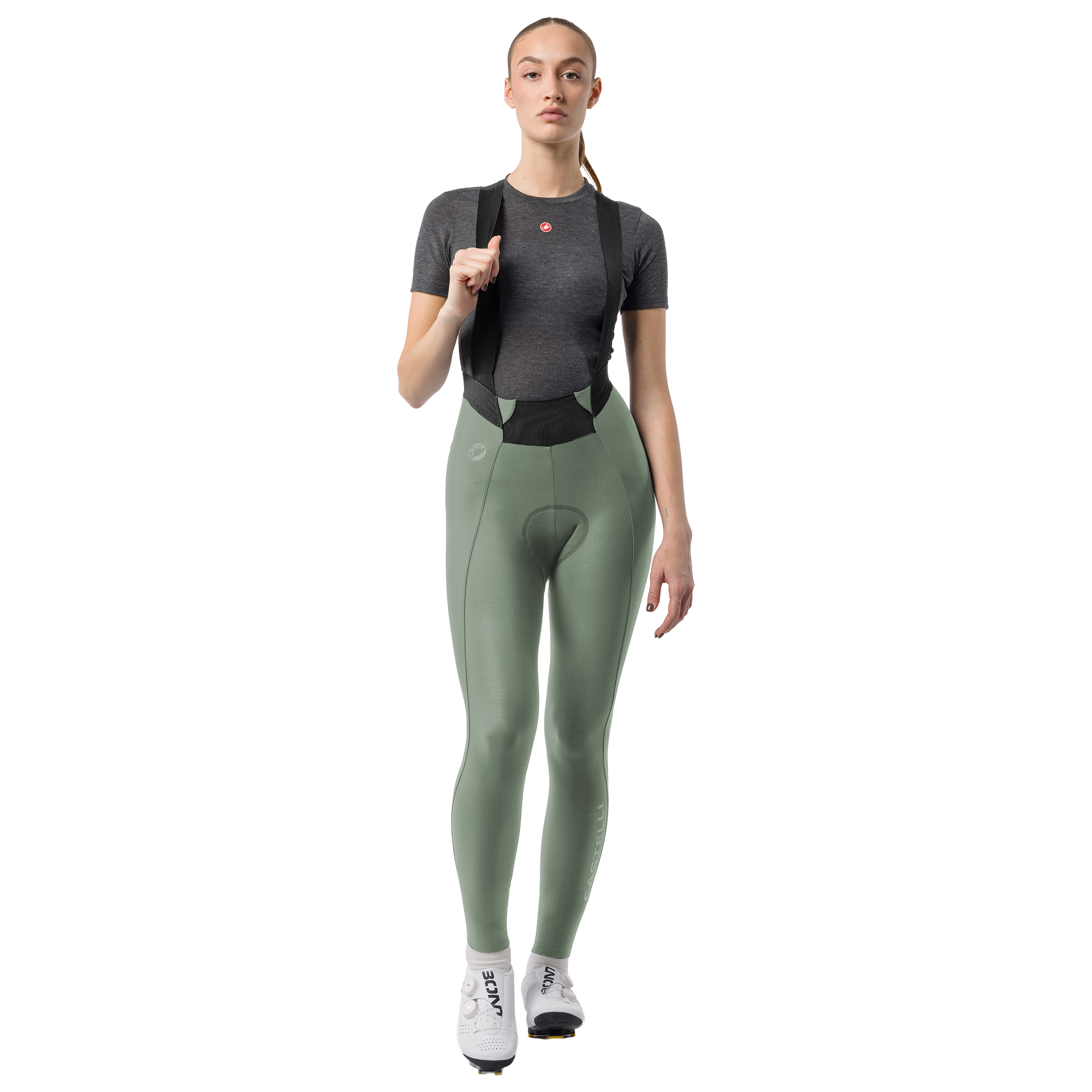 Castelli Cuissard long à bretelles femme  Espresso 2 beige
