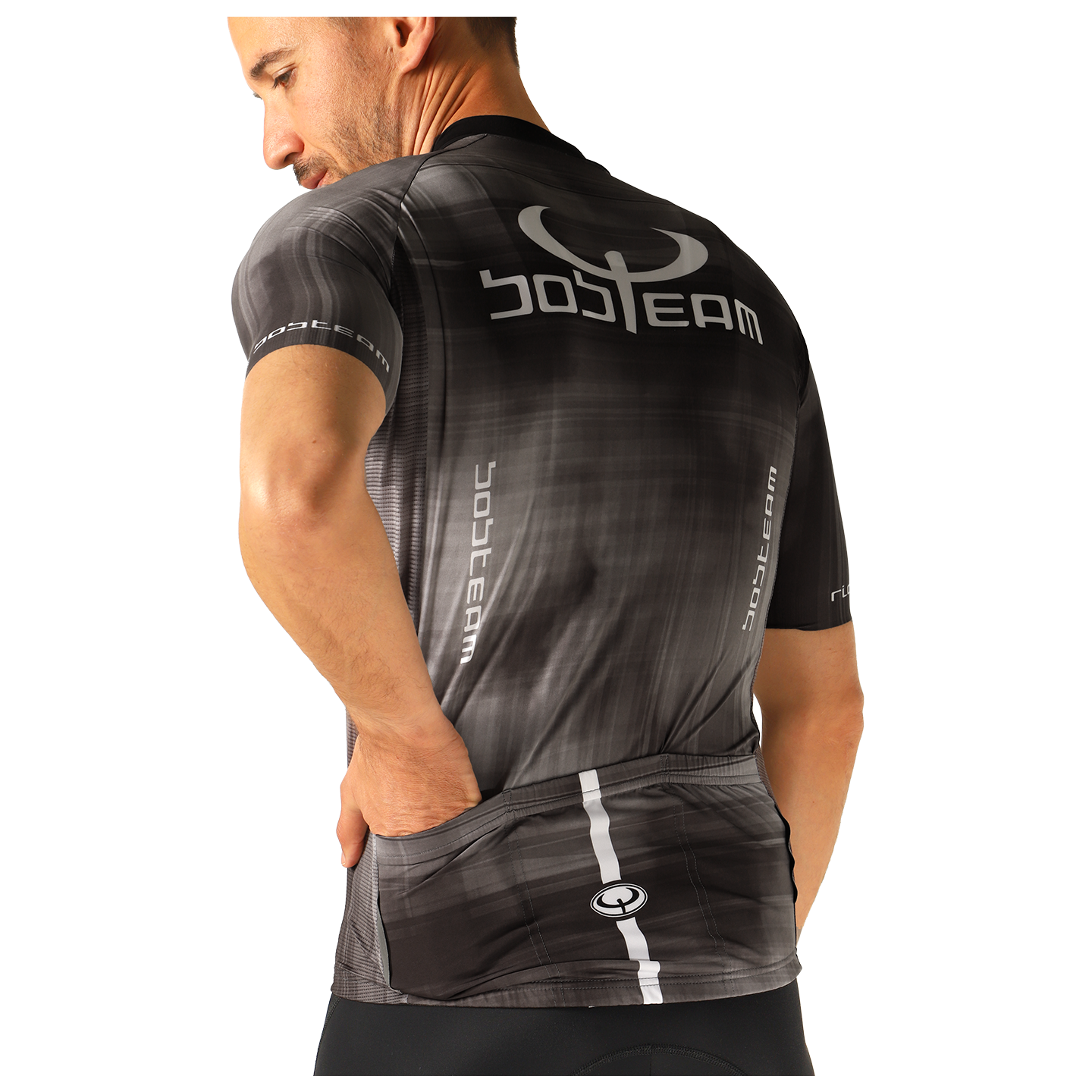 Bobteam Maillot manches courtes Unique noir/gris