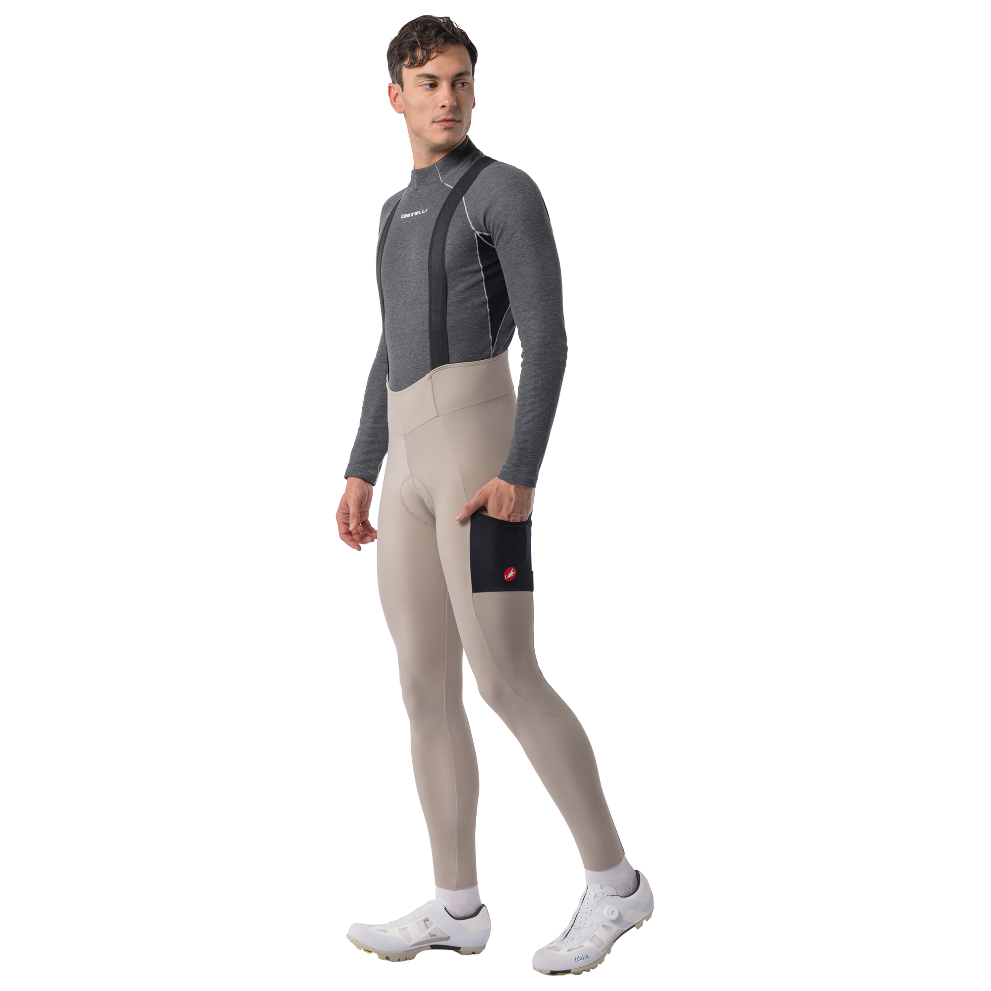 Castelli lange Trägerhose Unlimited beige