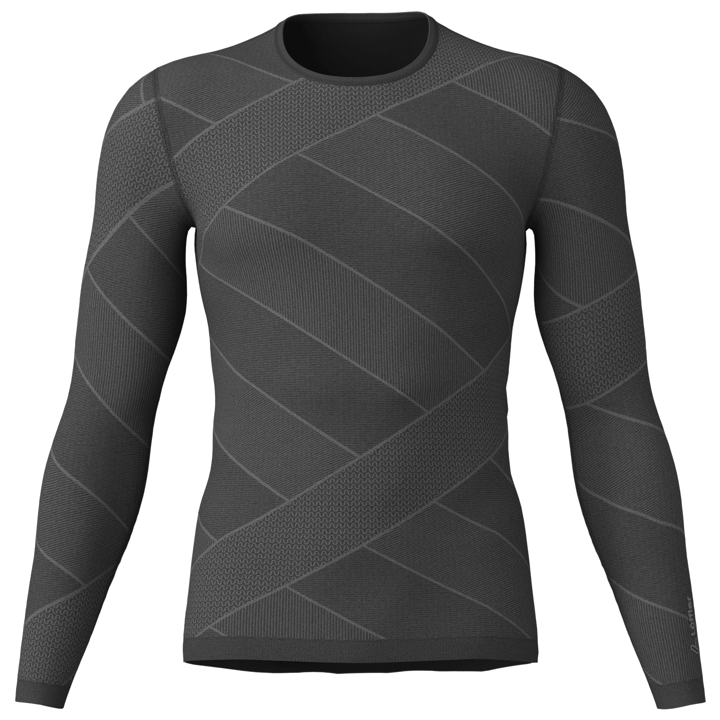 Löffler Sous-maillot de cyclisme à manches longues  Transtex Merino 260 noir/gris