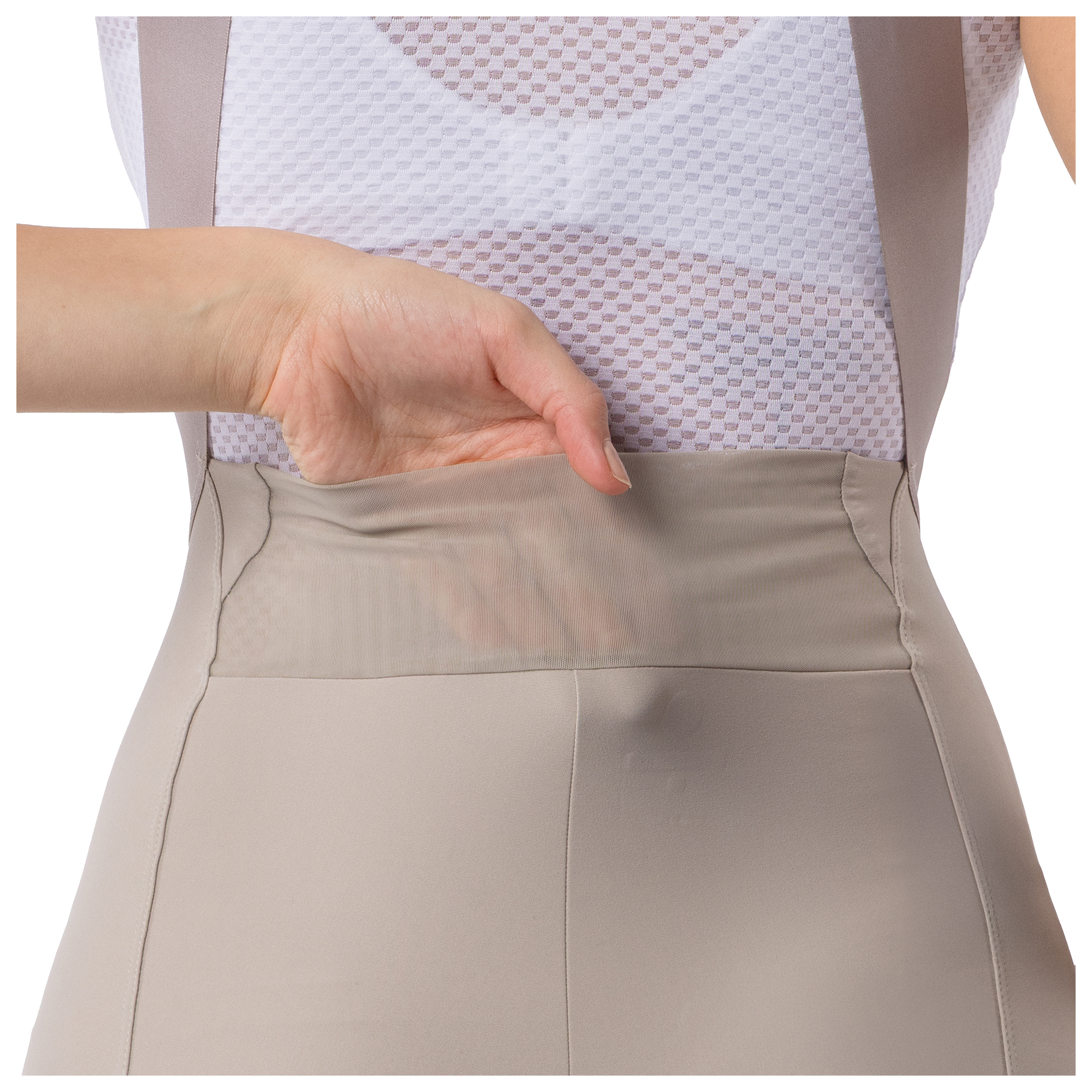 Castelli Cuissard long à bretelles femme  Espresso TRNSTN beige