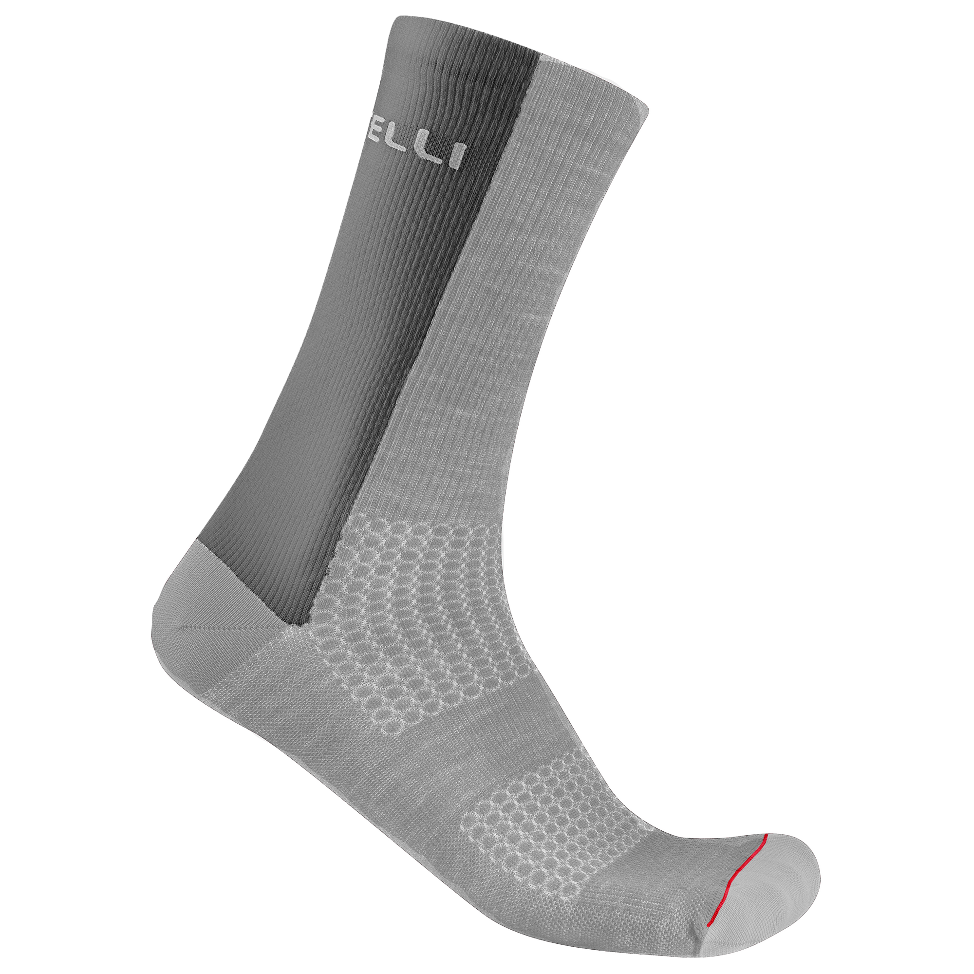 Castelli Chaussettes de cyclisme d'hiver  Logo Merino 18 blanc/gris