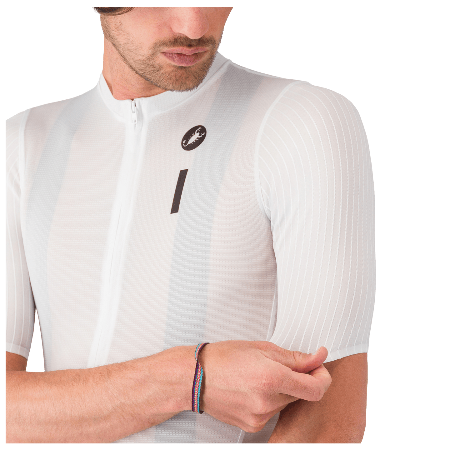 Castelli fietsshirt met korte mouwen Drittone Logo wit, foto 3
