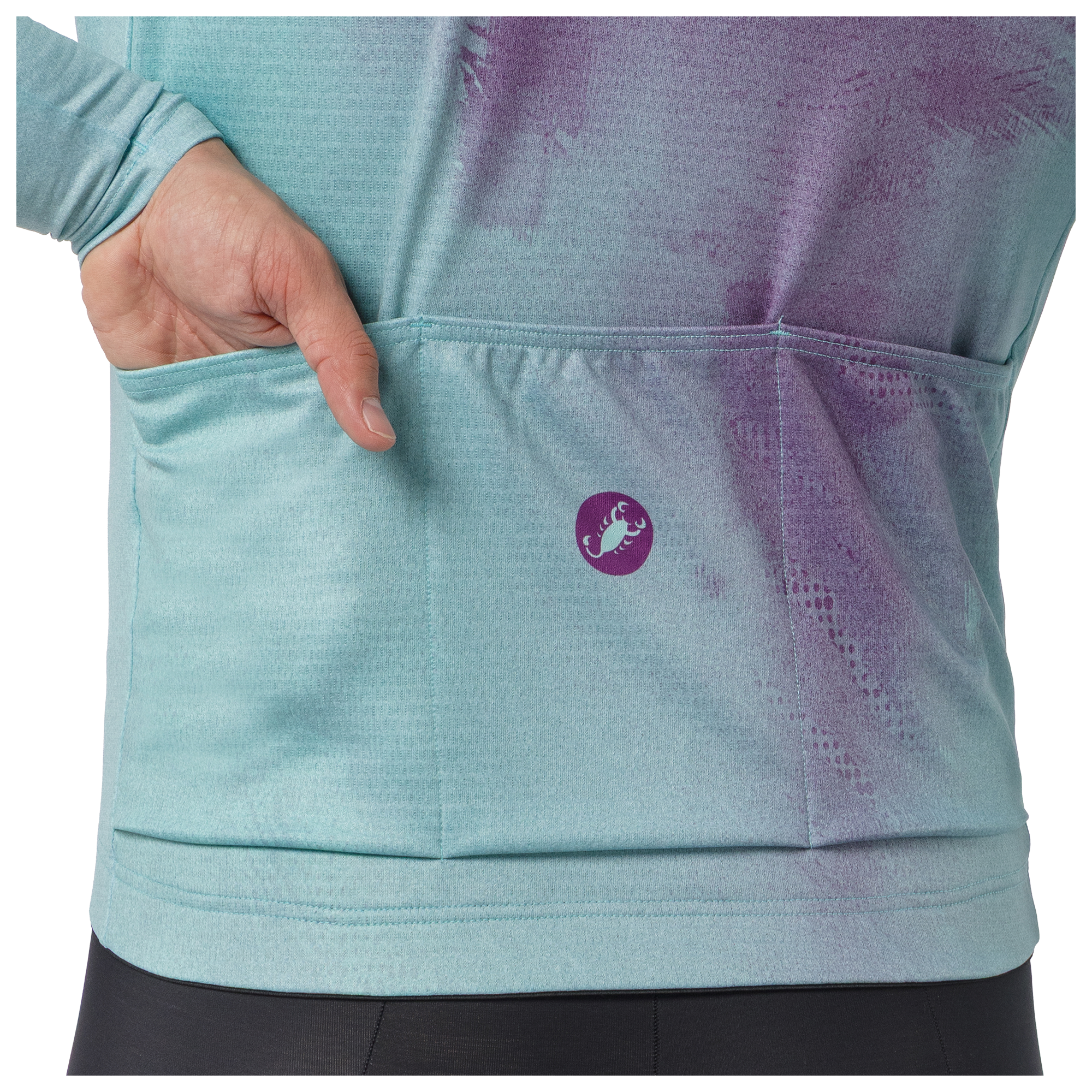 Castelli Langarmtrikot Nebula Thermal lila/blau