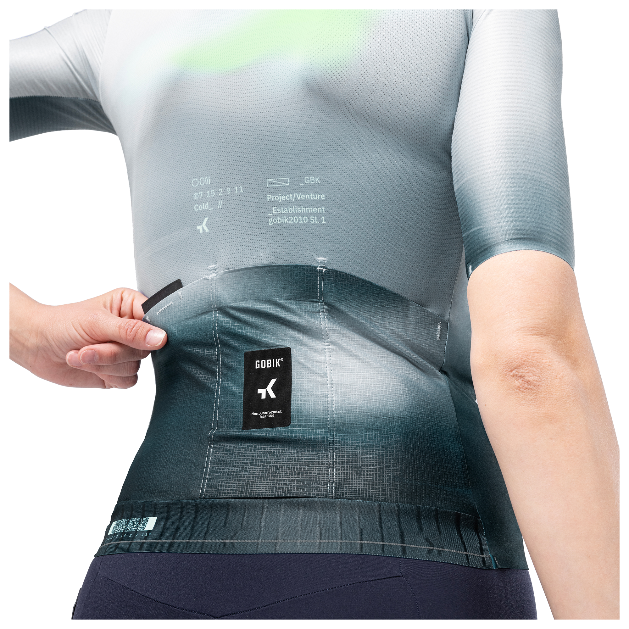 Gobik Maillot manches courtes femme  Attitude 2.0 gris/vert