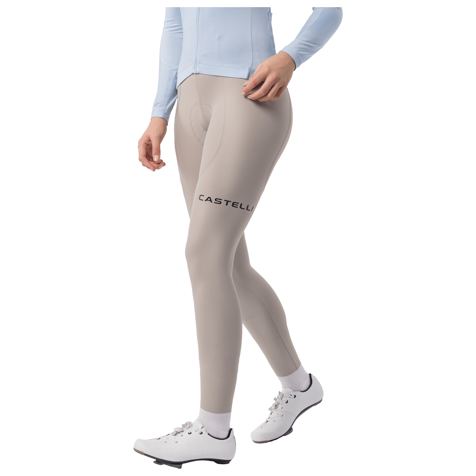 Castelli Cuissard long à bretelles femme  Espresso TRNSTN beige
