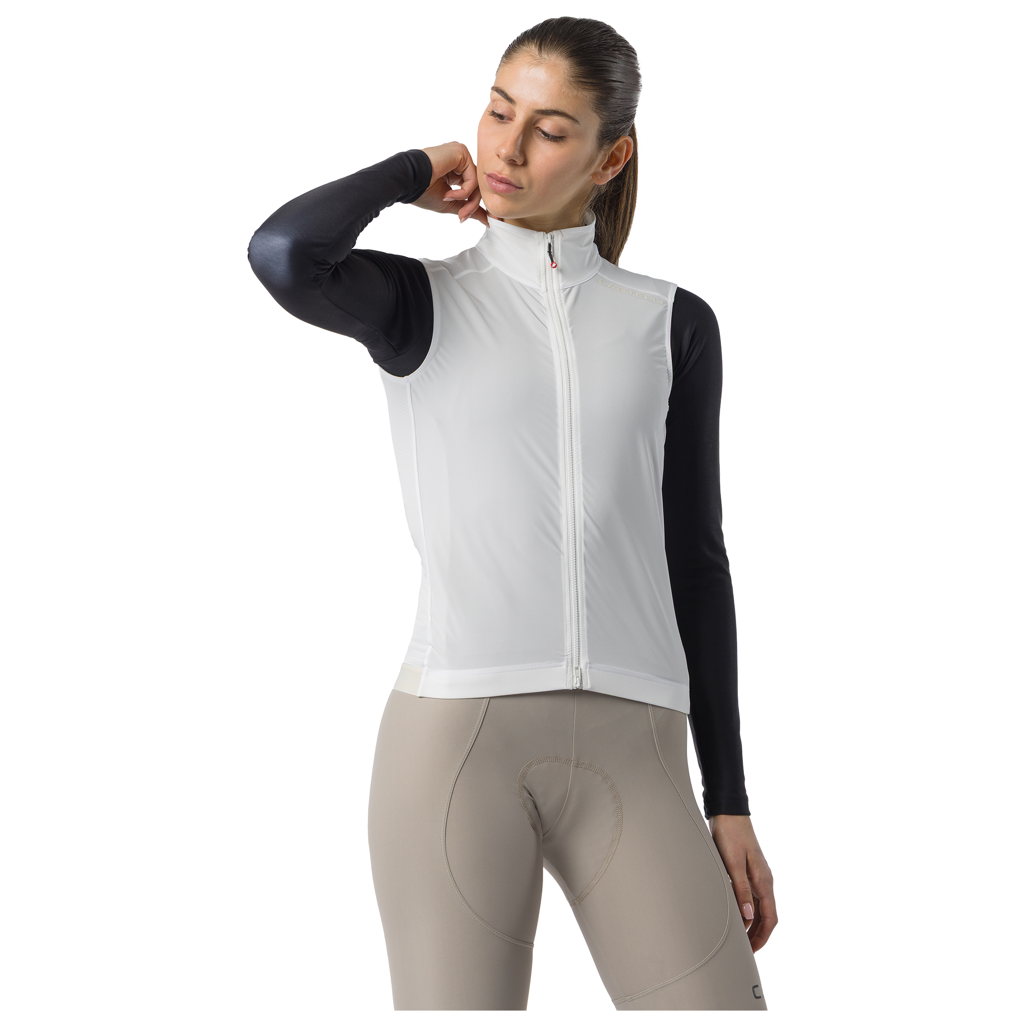 Castelli Damen Windweste Espresso 2 weiß