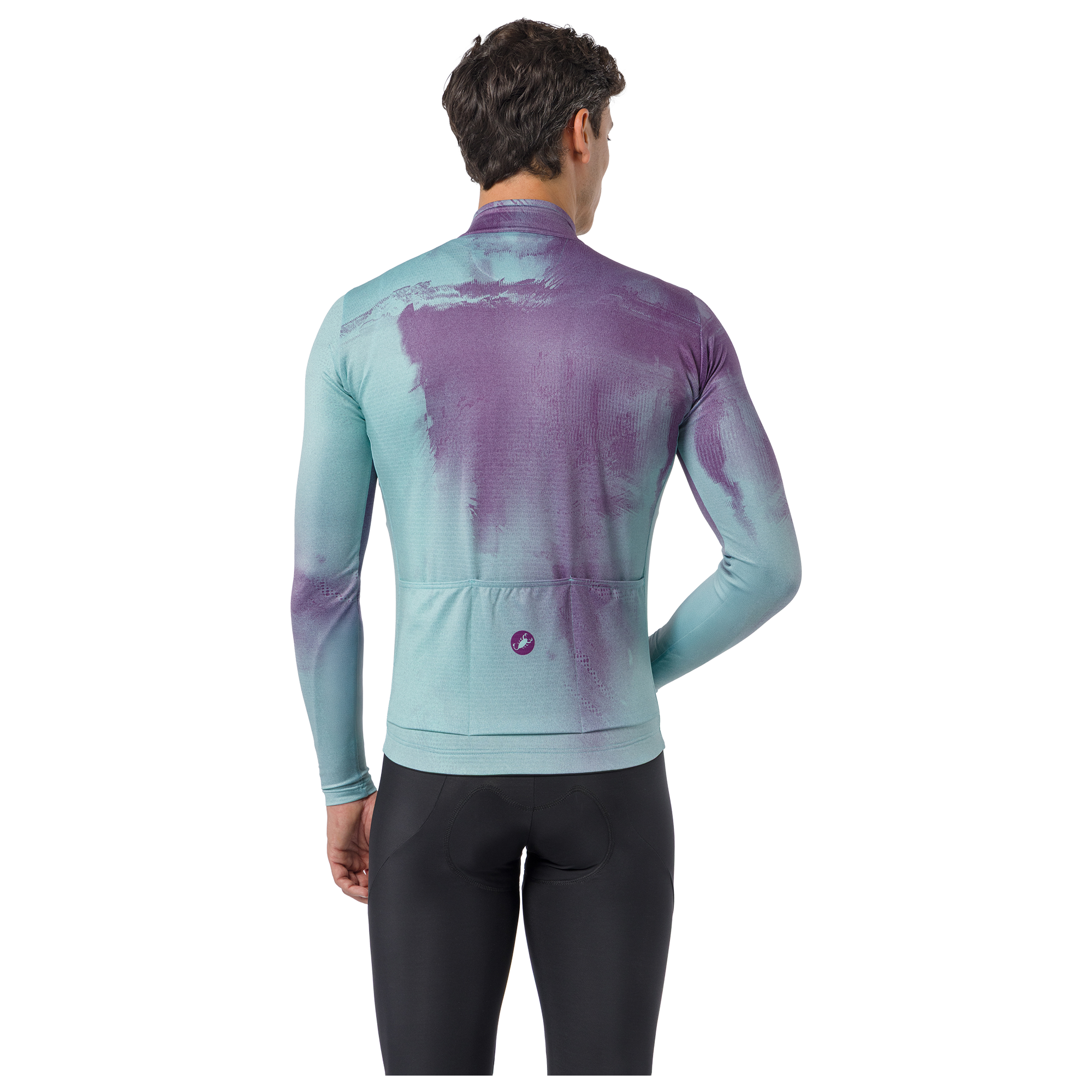 Castelli Langarmtrikot Nebula Thermal lila/blau