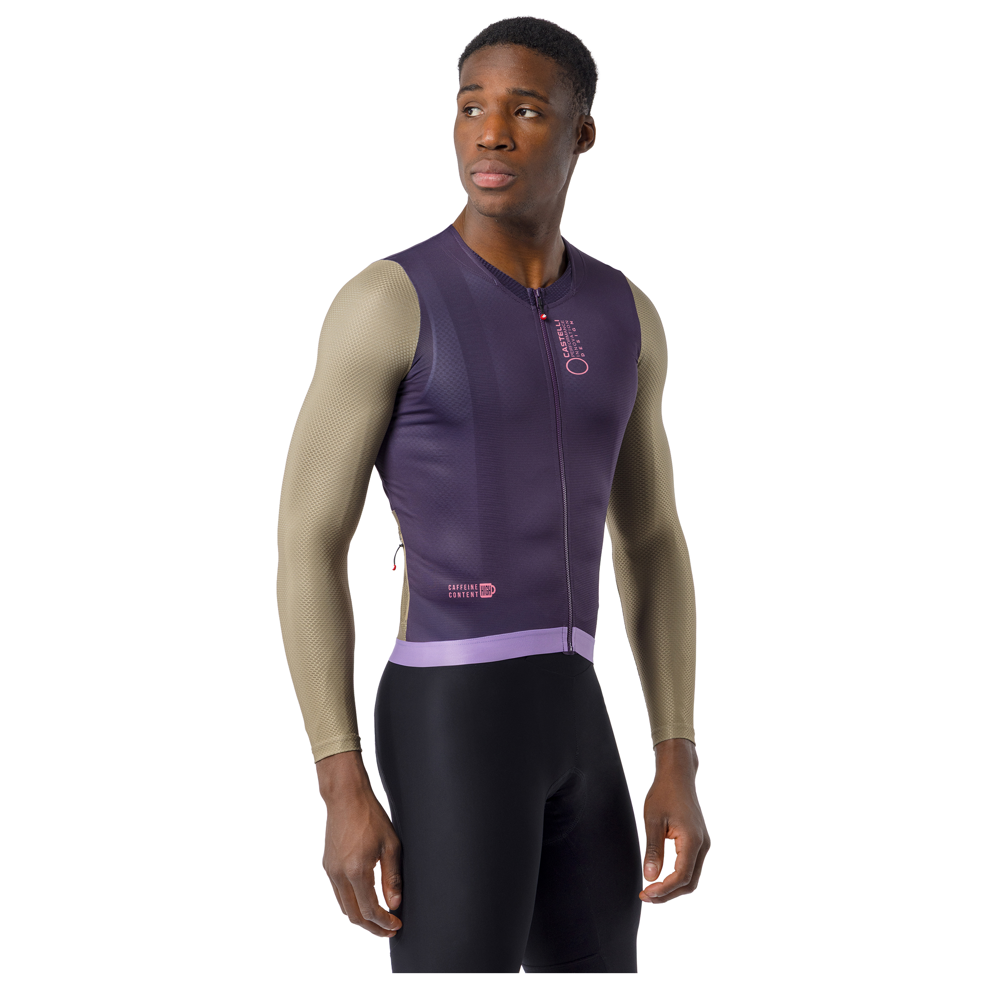 Castelli Langarmtrikot Corretto lila/beige