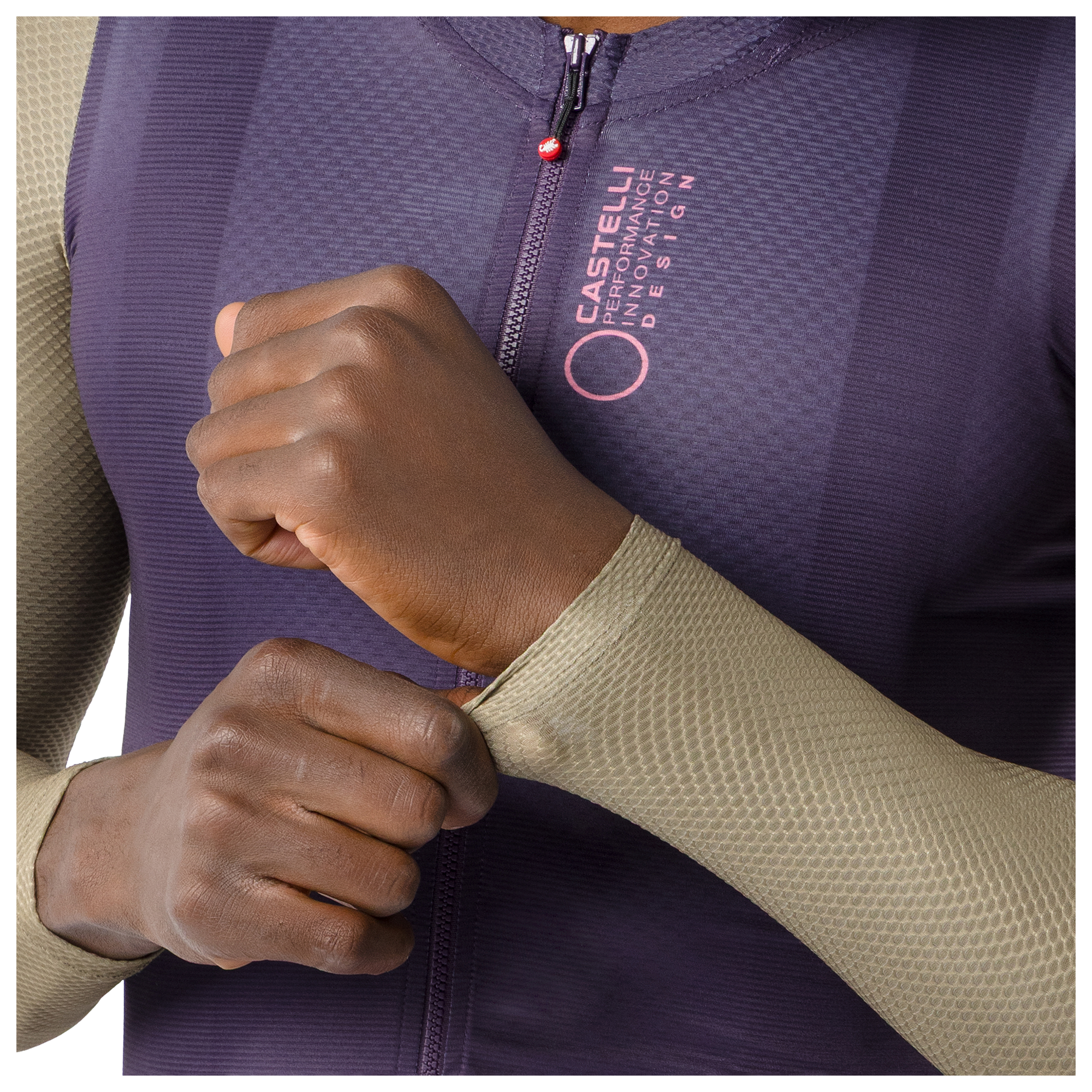 Castelli Langarmtrikot Corretto lila/beige