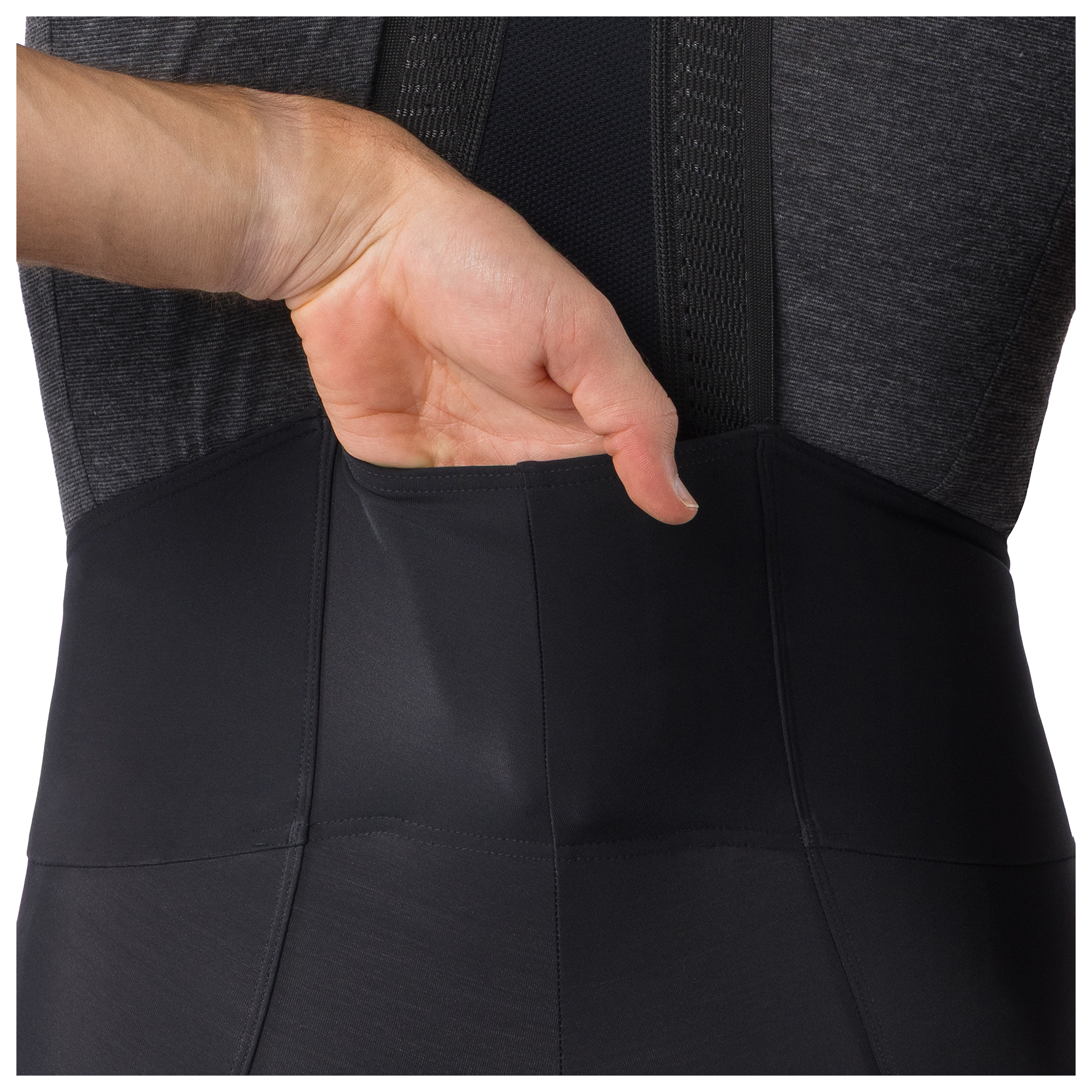 Castelli kurze Trägerhose Espresso Thermal schwarz