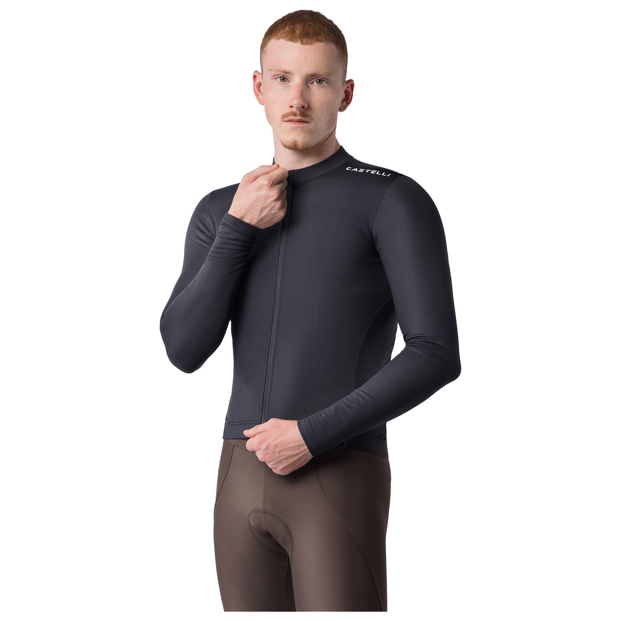Castelli lange mouw shirt Espresso Thermal 2 zwart