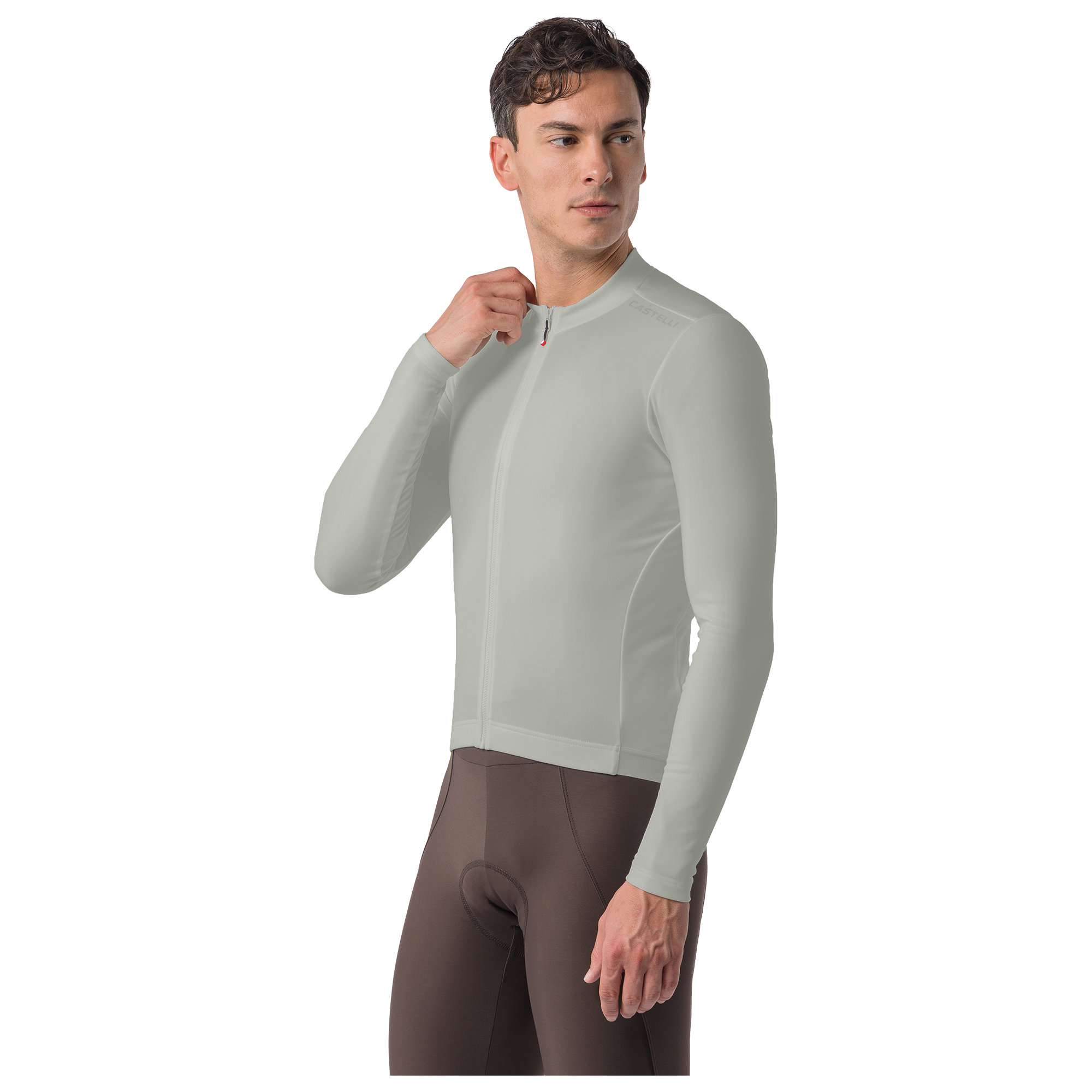 Castelli Langarmtrikot Espresso Thermal 2 hellgrau