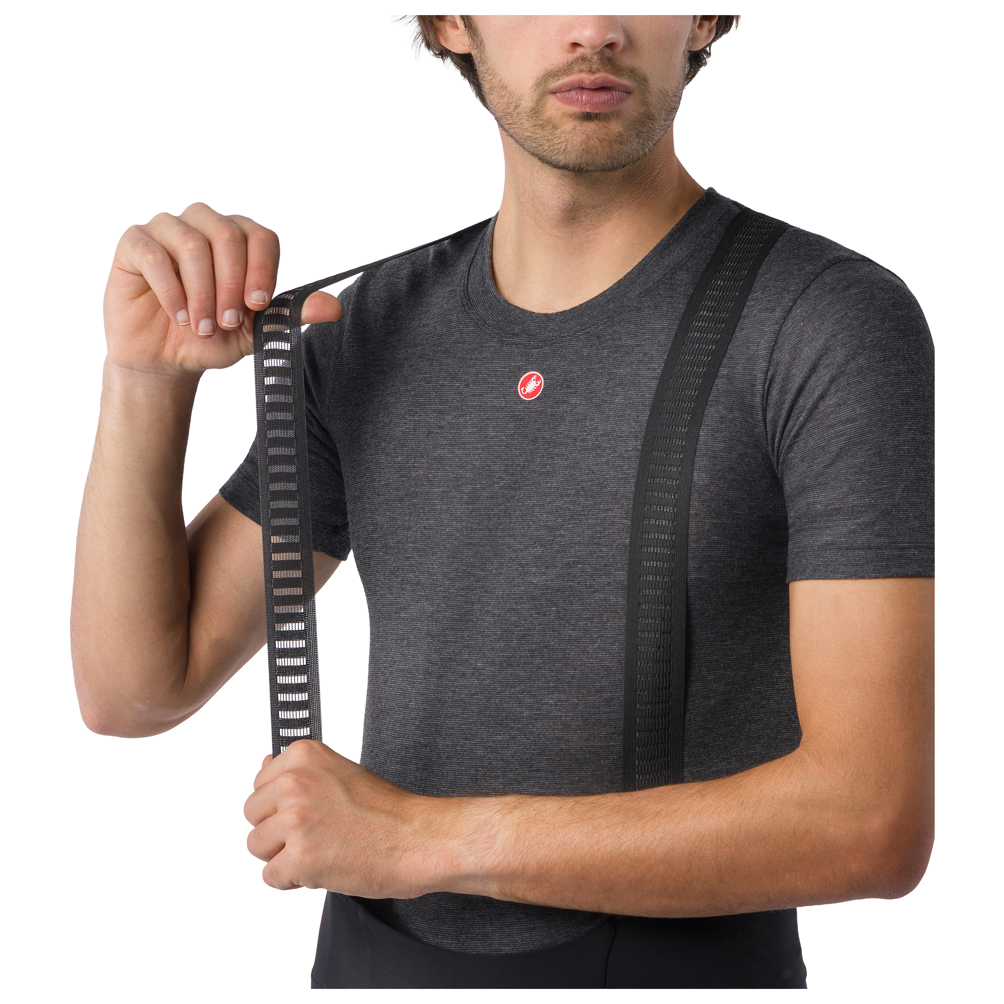 Castelli kurze Trägerhose Espresso Thermal schwarz