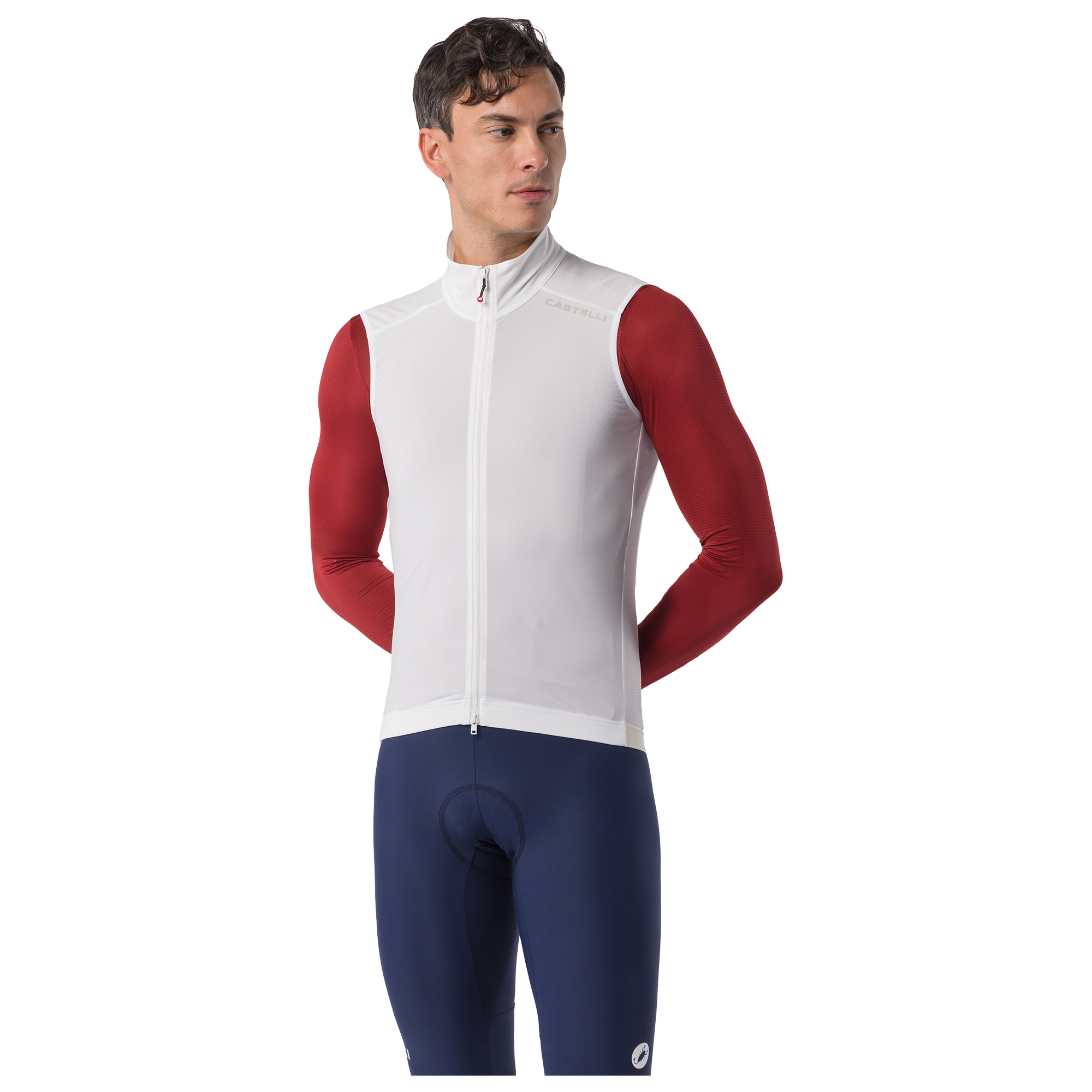 Castelli Wind Vest Espresso 2 white