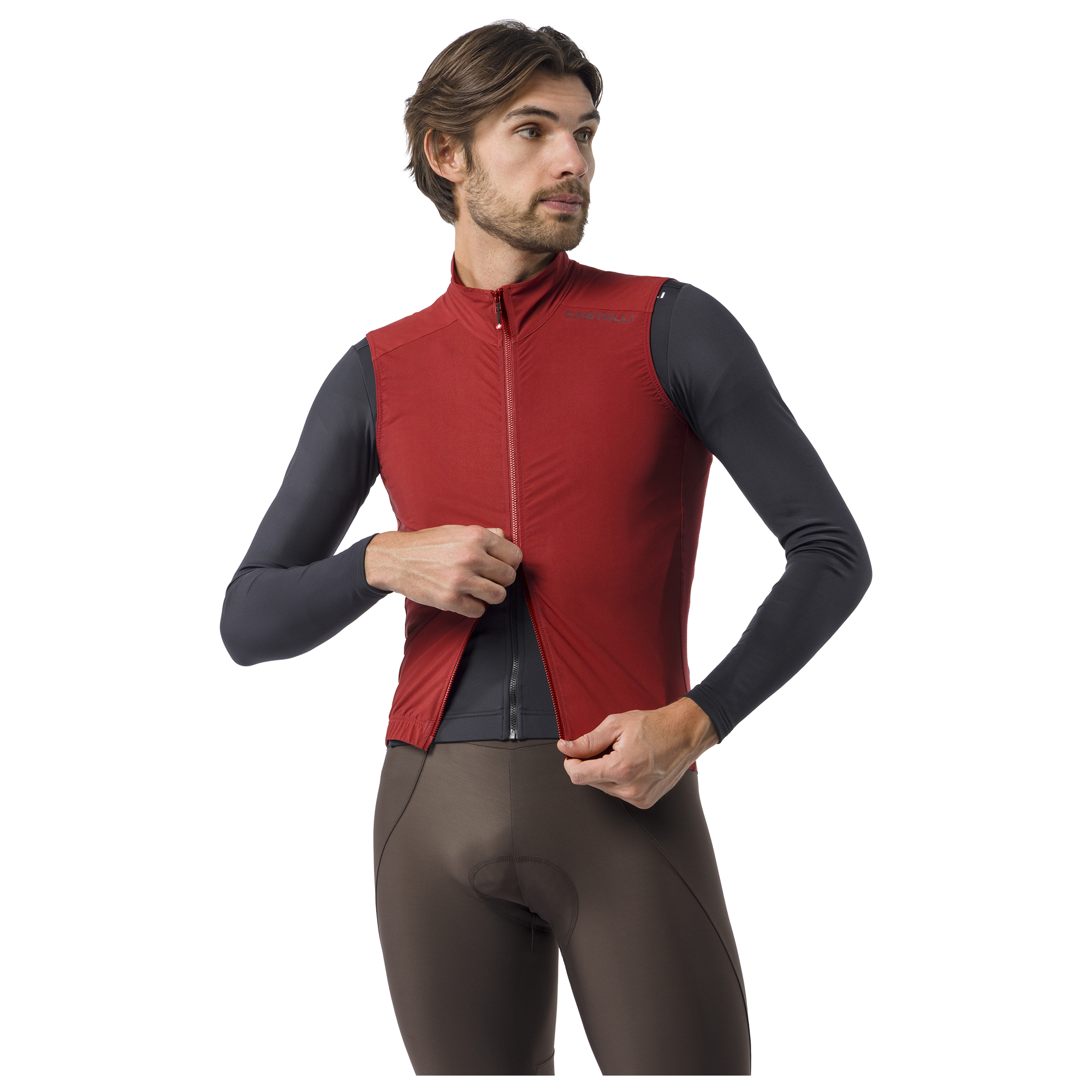Castelli Windweste Espresso 2 rot