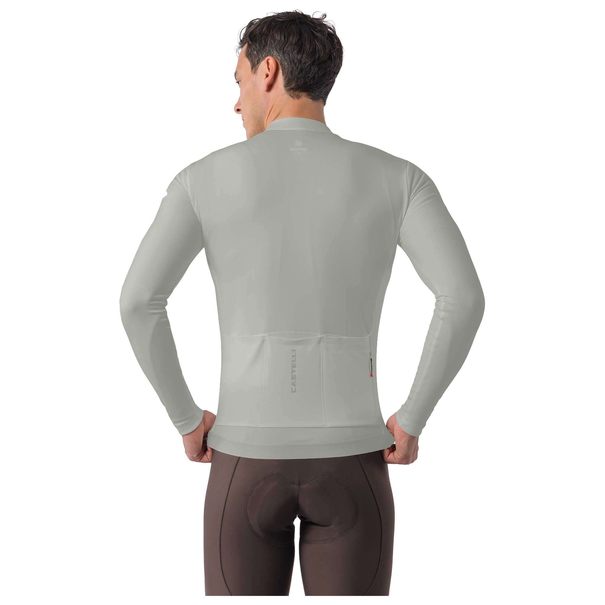 Castelli Langarmtrikot Espresso Thermal 2 hellgrau