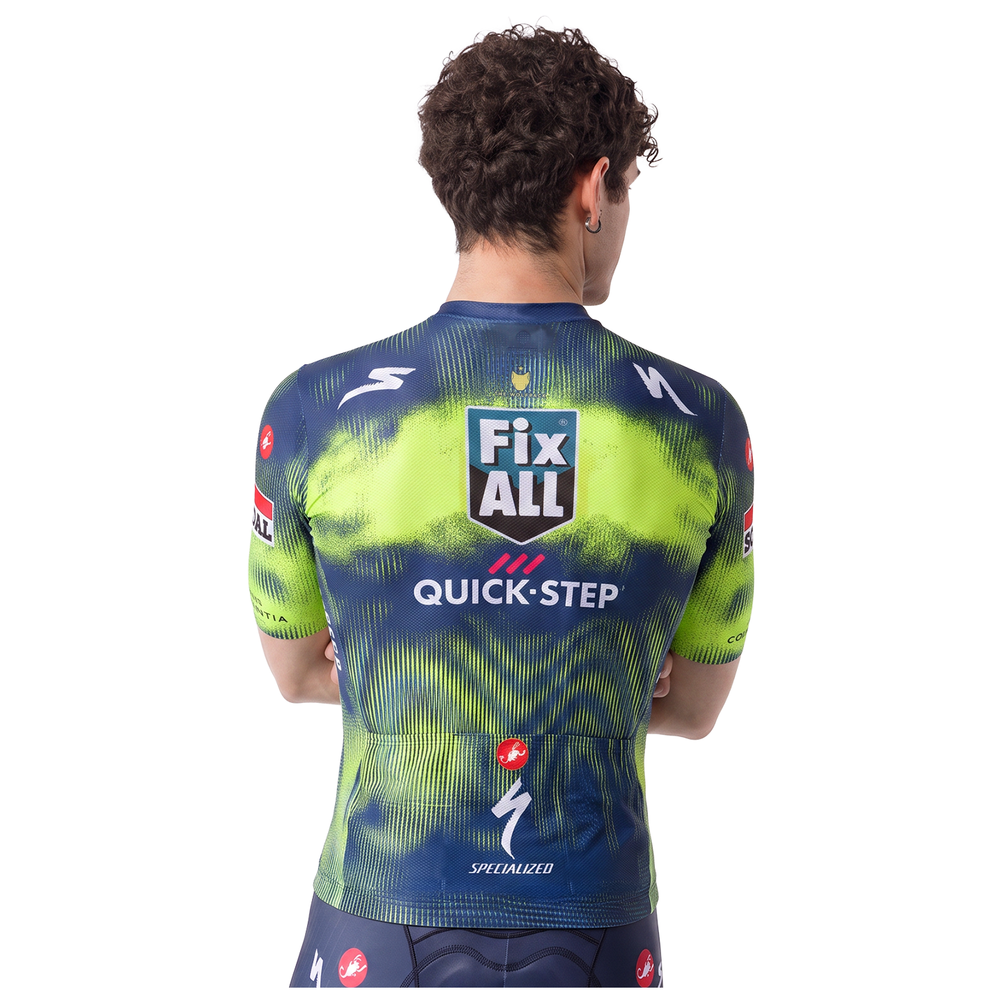 Castelli SOUDAL QUICK-STEP Kurzarmtrikot Tour Britain 26 blau/neongrün