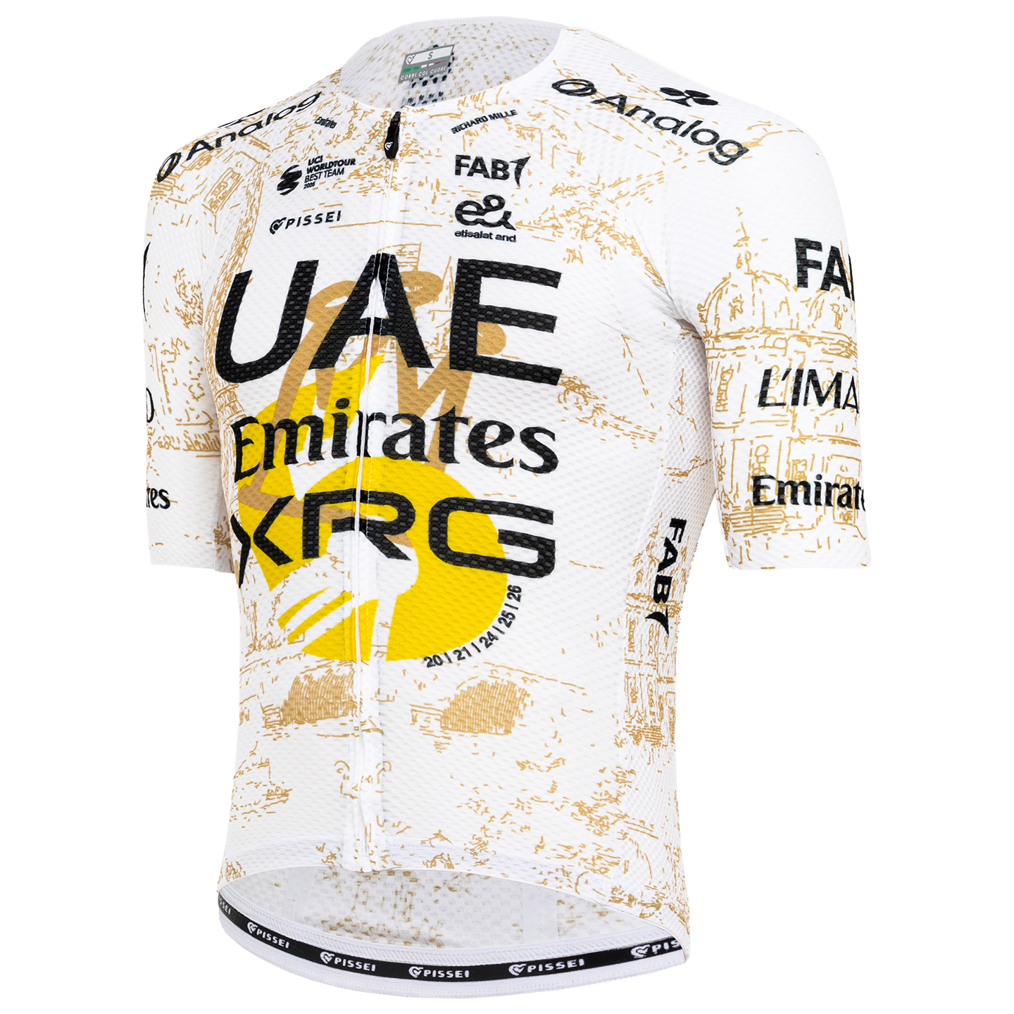 Pissei UAE TEAM EMIRATES - XRG Koszulka z krótkim rękawem Superlight Celebration TdF 2026 Ltd. Edt. biały/złoty
