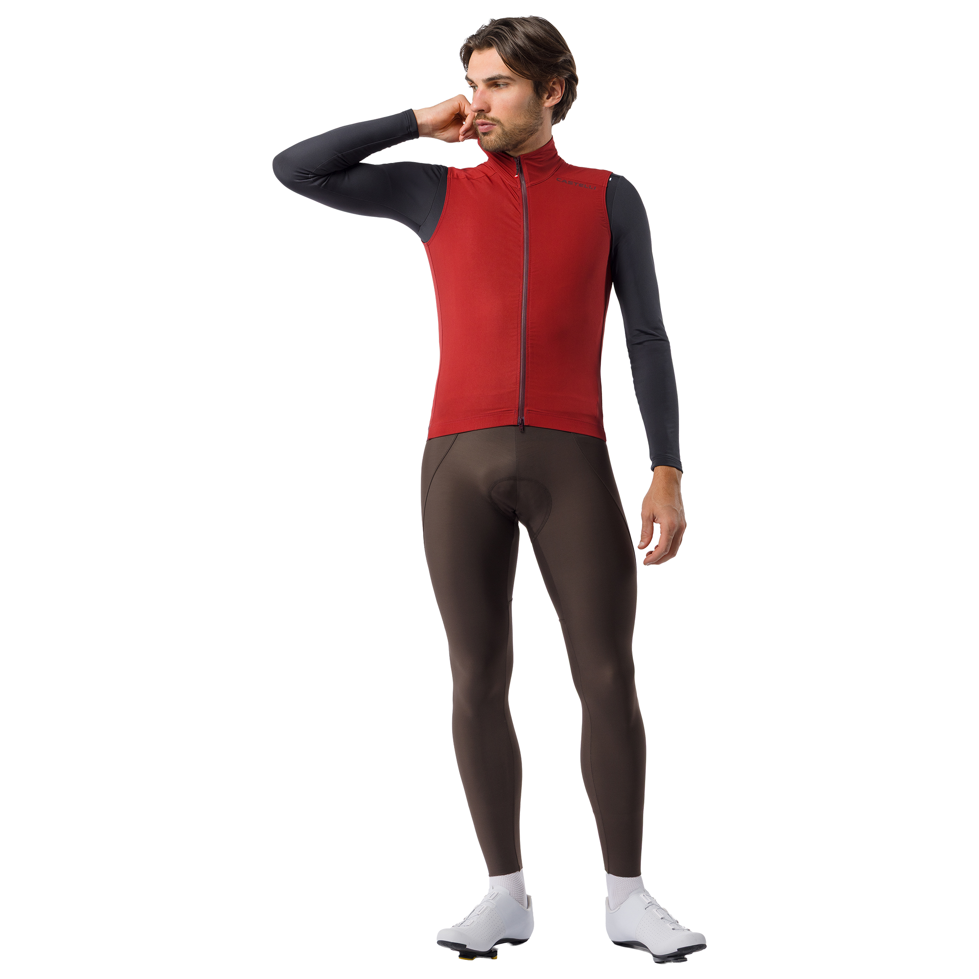 Castelli Windweste Espresso 2 rot