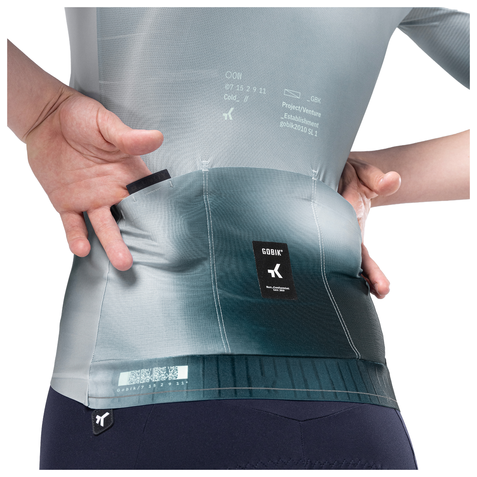 Gobik Maillot manches courtes  Attitude 2.0 gris/vert